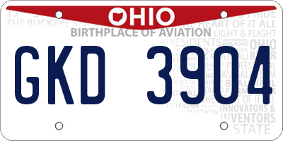 OH license plate GKD3904
