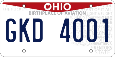 OH license plate GKD4001