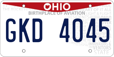 OH license plate GKD4045