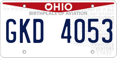 OH license plate GKD4053