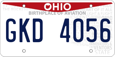 OH license plate GKD4056