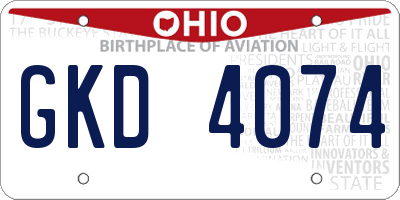 OH license plate GKD4074