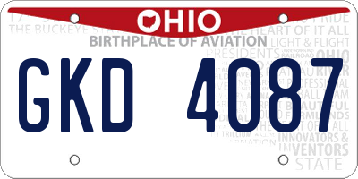 OH license plate GKD4087