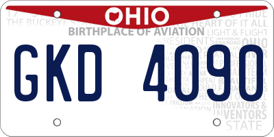 OH license plate GKD4090