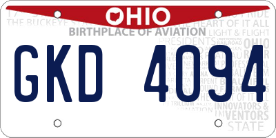 OH license plate GKD4094