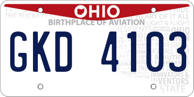 OH license plate GKD4103