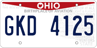 OH license plate GKD4125