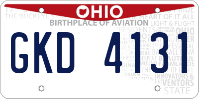 OH license plate GKD4131
