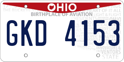 OH license plate GKD4153