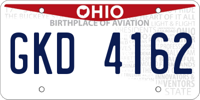 OH license plate GKD4162