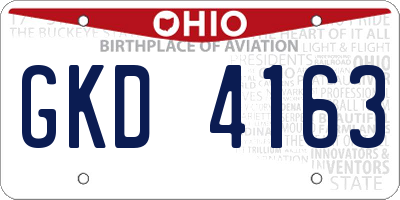 OH license plate GKD4163