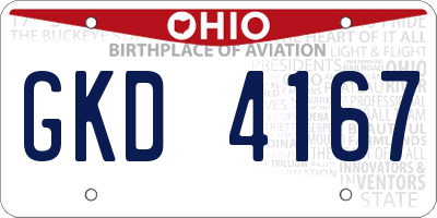 OH license plate GKD4167
