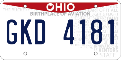 OH license plate GKD4181
