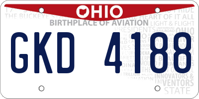 OH license plate GKD4188