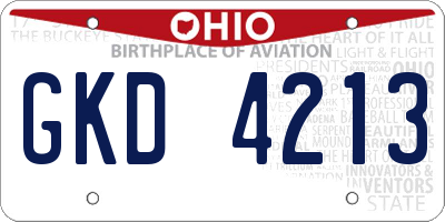 OH license plate GKD4213