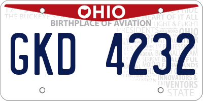 OH license plate GKD4232