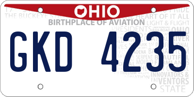 OH license plate GKD4235
