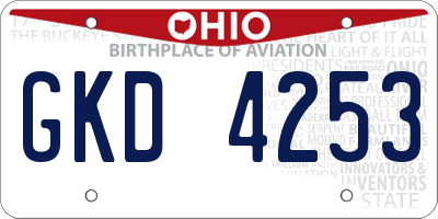 OH license plate GKD4253