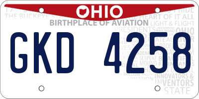 OH license plate GKD4258