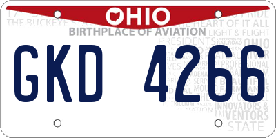 OH license plate GKD4266