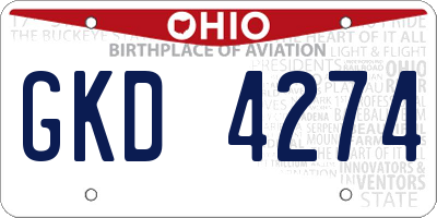 OH license plate GKD4274