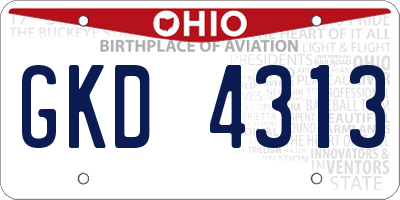 OH license plate GKD4313