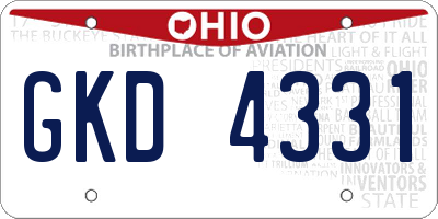 OH license plate GKD4331