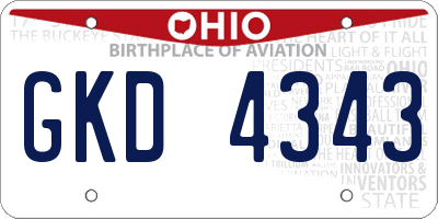 OH license plate GKD4343