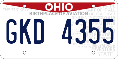 OH license plate GKD4355