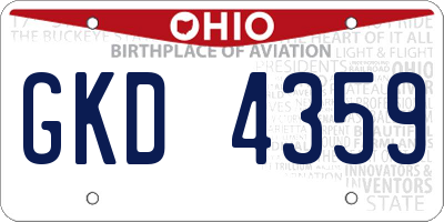 OH license plate GKD4359