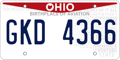 OH license plate GKD4366