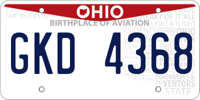OH license plate GKD4368
