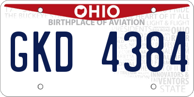 OH license plate GKD4384
