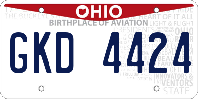 OH license plate GKD4424