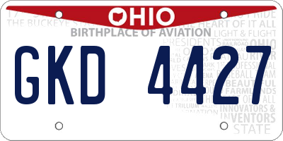 OH license plate GKD4427