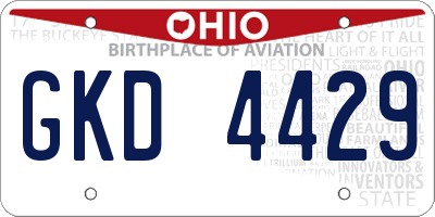 OH license plate GKD4429