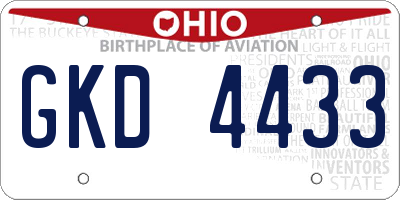 OH license plate GKD4433