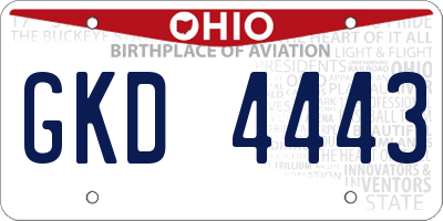 OH license plate GKD4443