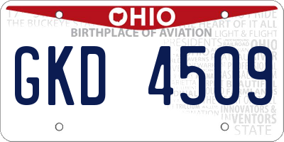 OH license plate GKD4509