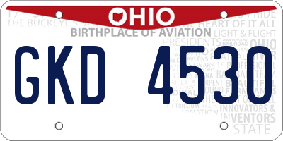 OH license plate GKD4530