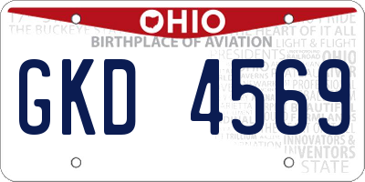 OH license plate GKD4569