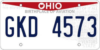 OH license plate GKD4573