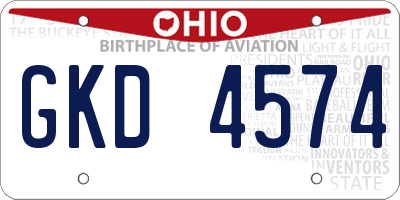 OH license plate GKD4574