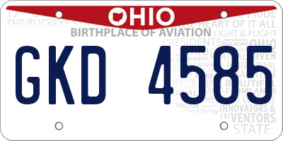 OH license plate GKD4585