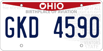 OH license plate GKD4590