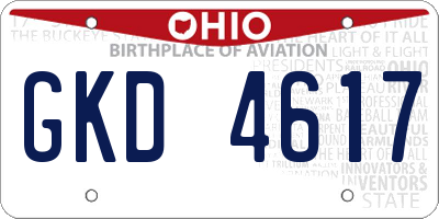OH license plate GKD4617