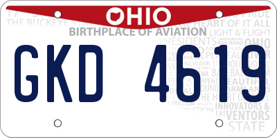OH license plate GKD4619