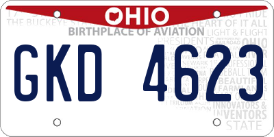 OH license plate GKD4623