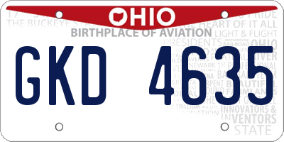 OH license plate GKD4635