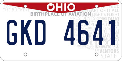OH license plate GKD4641